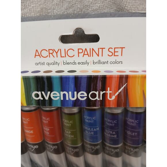 Artist Quality Acrylic Paint Set 24 Tubes Blends Easily Brilliant Colors Pro - Picture 13 of 16